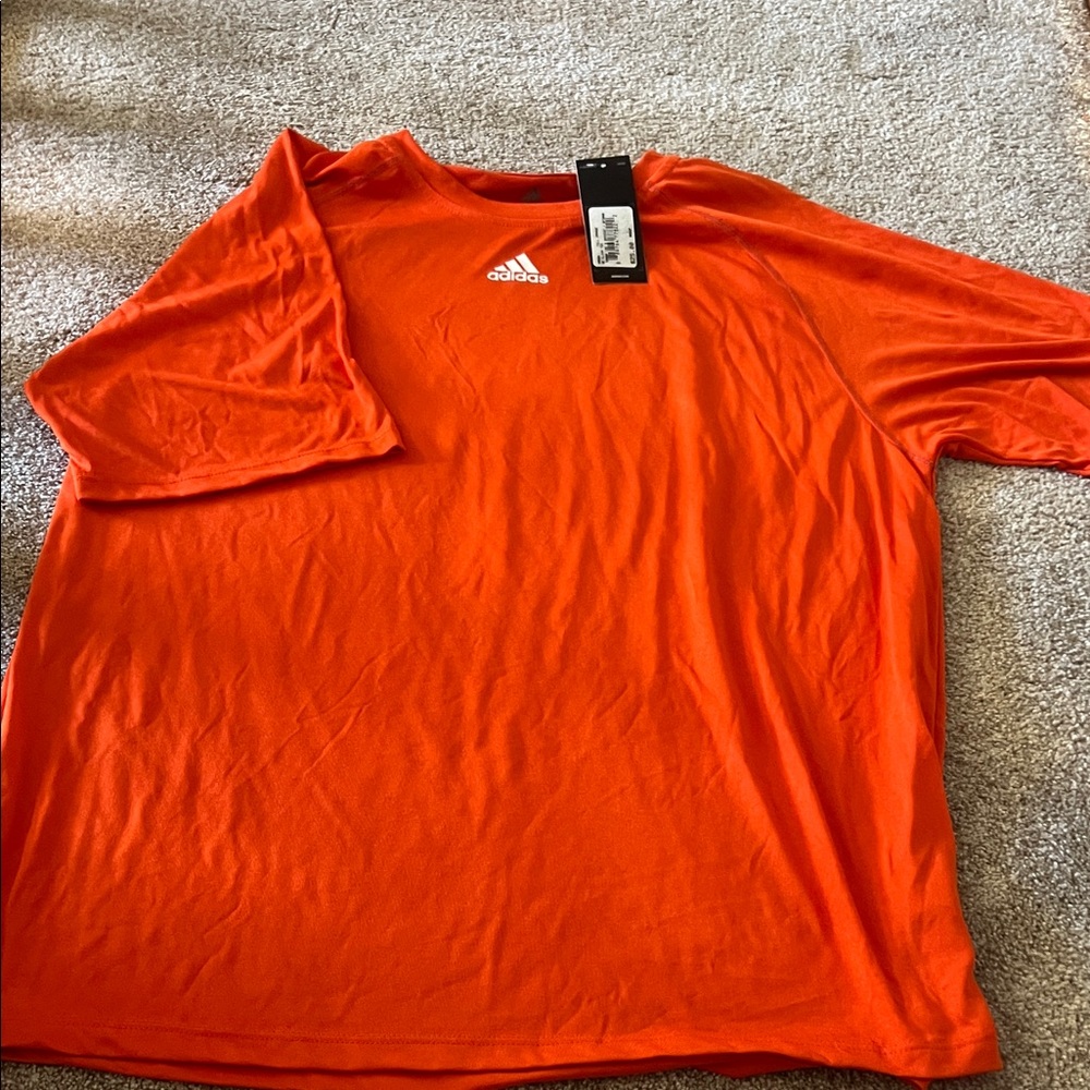 Adidas Men's Bright Orange Short Sleeve Tee
